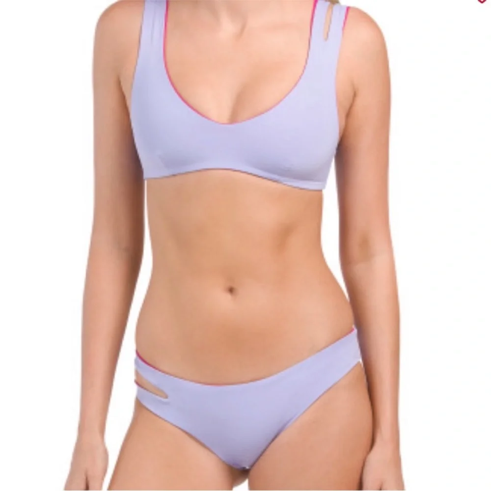NWT L*Space Bikini Top | Revolve | one wave top pink & purple